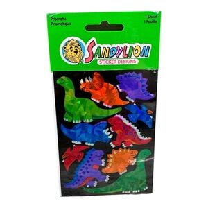 Vintage Sandylion prismatic dinosaur stickers maxi